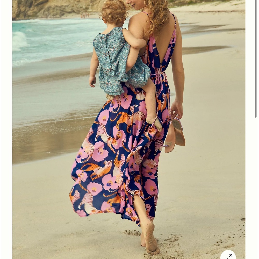 Anthropologie Claire Colin Wildlife Midi Dress Size XS